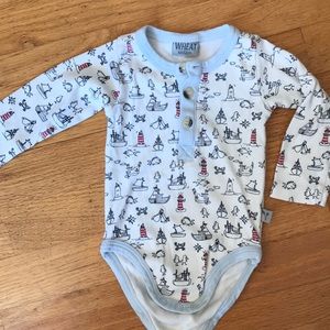 Wheat Nautical Onesie